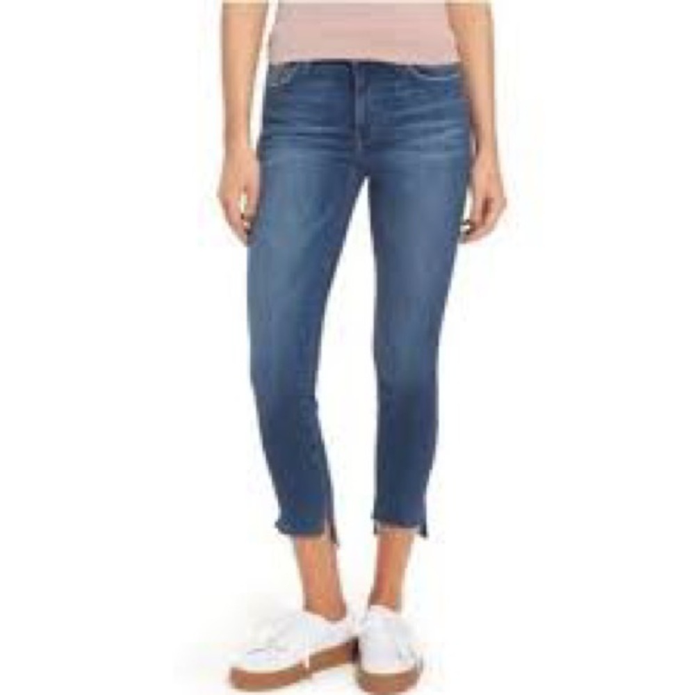 Current/Elliott The High Waist Stiletto Divina With Uneven Hem Jeans Size 28